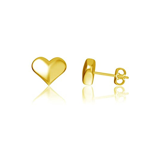 Heart Post Earrings - Gold Plated