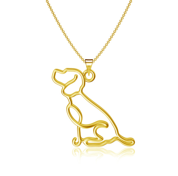 Beagle Pendant Necklace - Gold