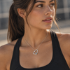 Basketball Heart Pendant Necklace - Silver