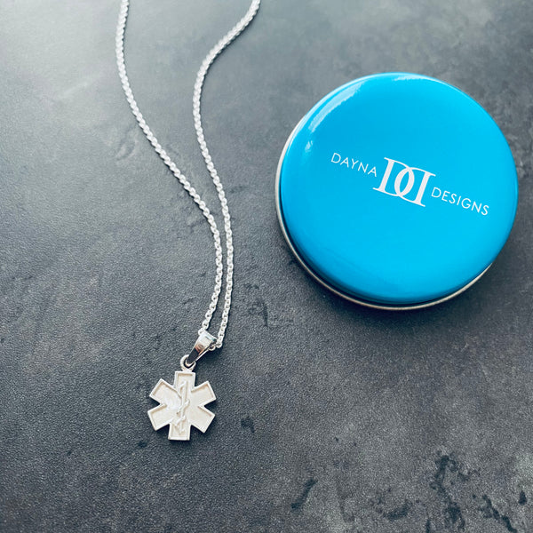 EMT Paramedic Pendant Necklace - Silver