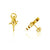Ballet Dancer Stud Earrings - Gold
