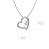 Ballet Dancer Heart Pendant Necklace - Silver
