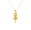 Ballet Dancer Pendant Necklace - Gold