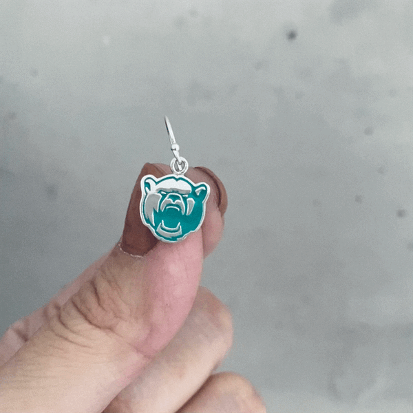 Baylor Bears Dangle Earrings - Silver