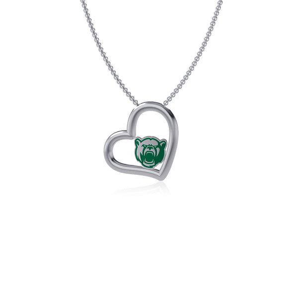 Baylor Bears Silver Heart Pendant Necklace