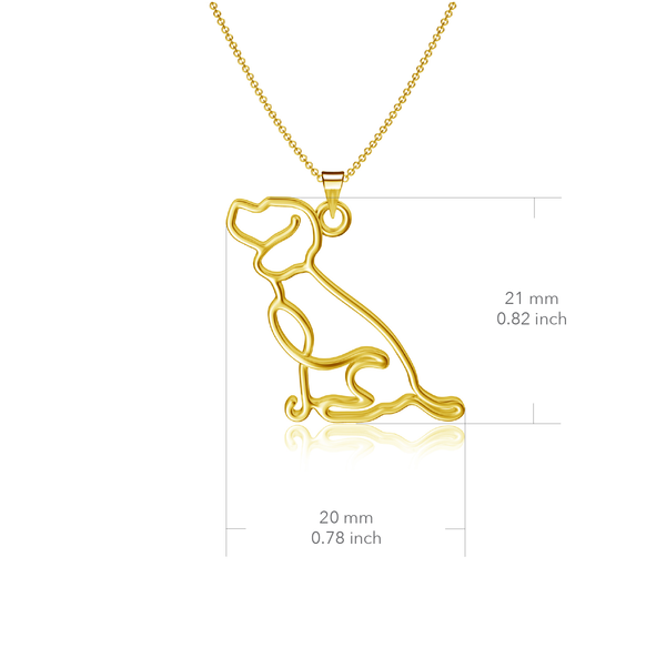 Beagle Pendant Necklace - Gold