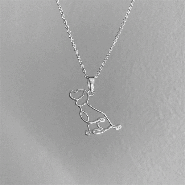 Beagle Pendant Necklace - Silver