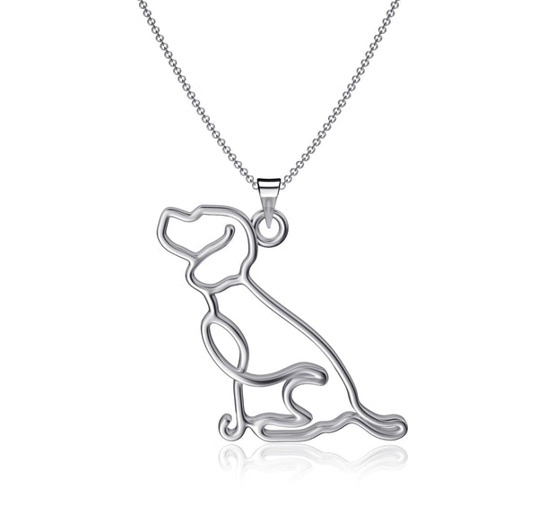 Beagle Pendant Necklace - Silver