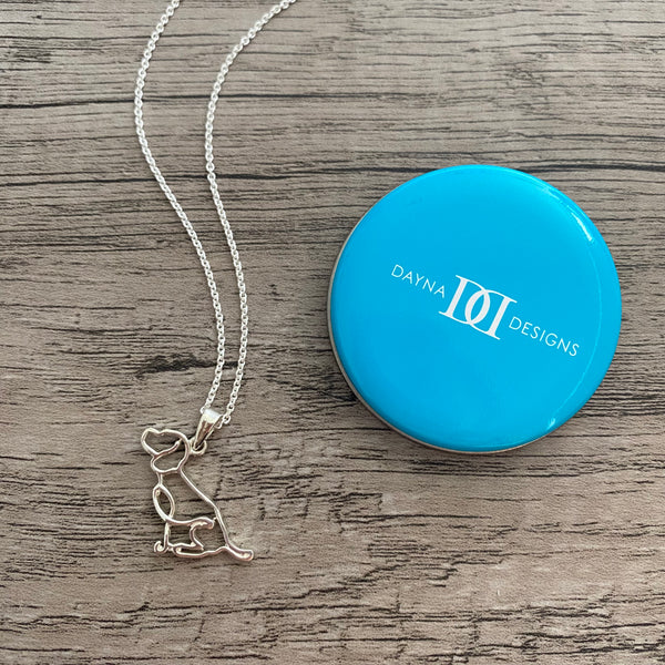 Beagle Pendant Necklace - Silver