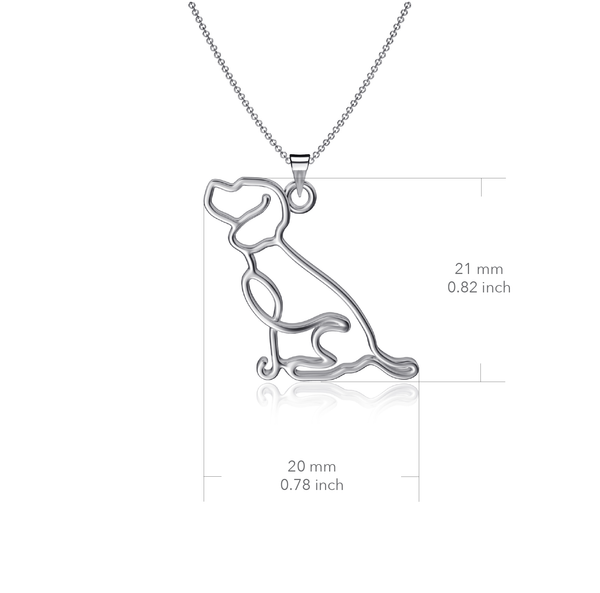 Beagle Pendant Necklace - Silver