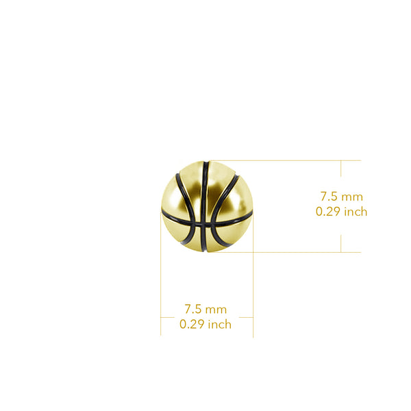 Basketball Dangle Earrings - Gold