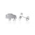 Buffalo Stud Earrings - Silver