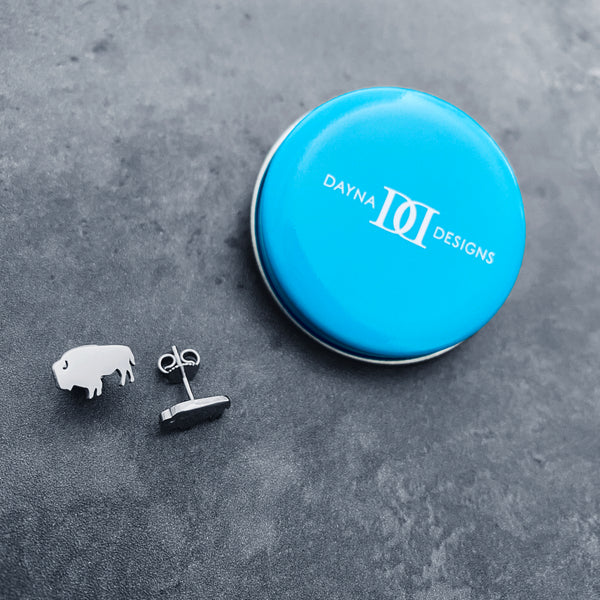 Buffalo Stud Earrings - Silver