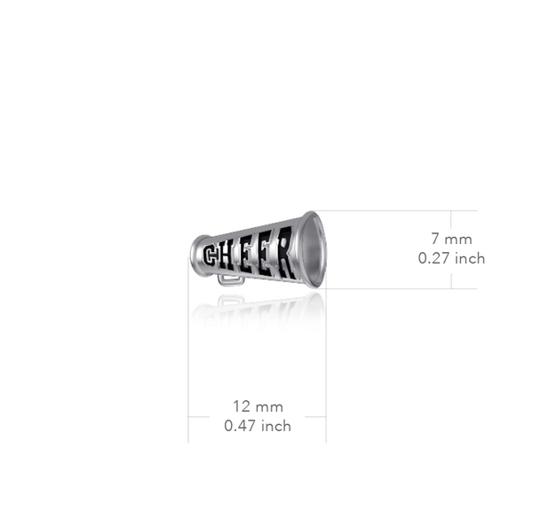 Cheer Bracelet Charm - Silver