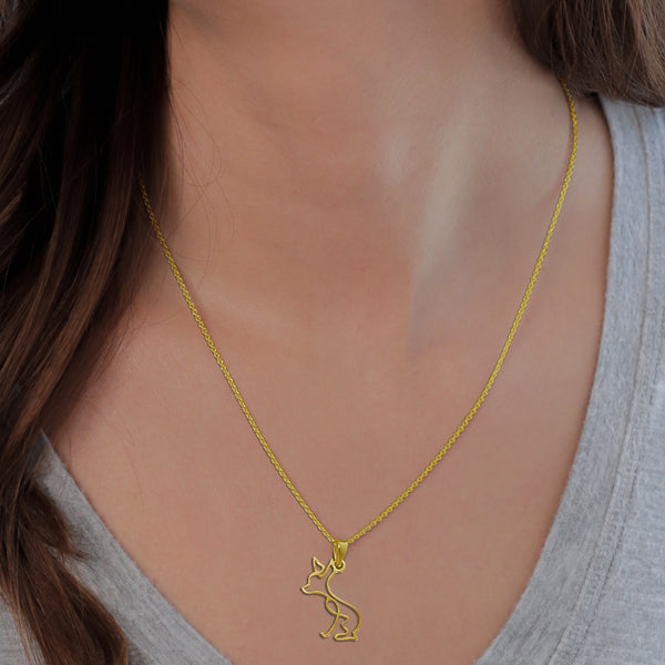 Chihuahua Pendant Necklace - Gold
