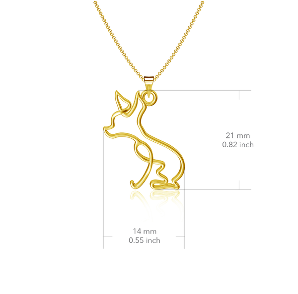 Chihuahua Pendant Necklace - Gold
