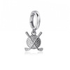 Golf Clubs Bracelet Charm - Silver