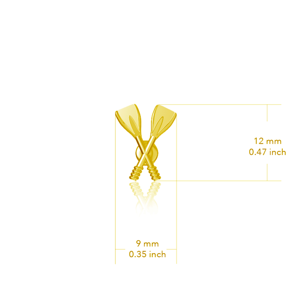 Crew Rowing Dangle Earrings - Gold