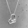 Comedy and Tragedy Mask Heart Necklace