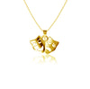 Comedy and Tragedy Mask Pendant Necklace - Gold