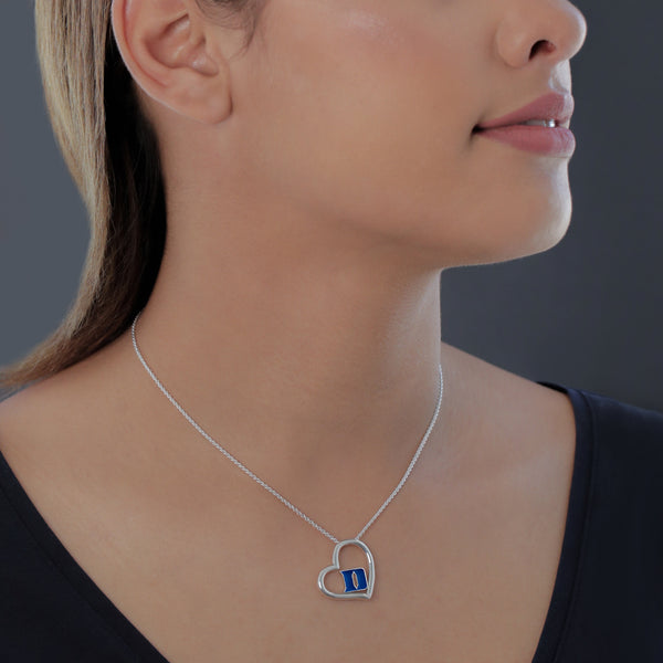 Duke University Heart Necklace - Enamel