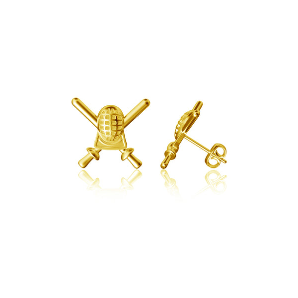 Fencing Stud Earrings - Gold