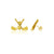 Hockey Stud Earrings - Gold