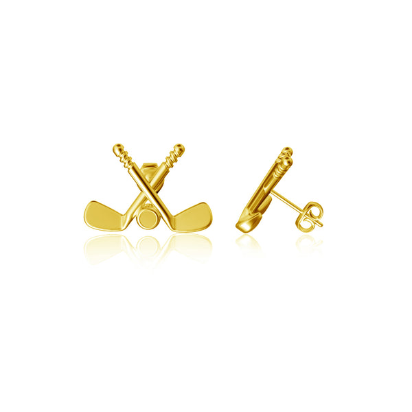 Hockey Stud Earrings - Gold