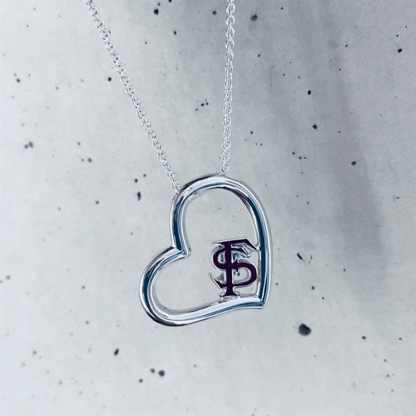 Florida State University Heart Necklace - Enamel