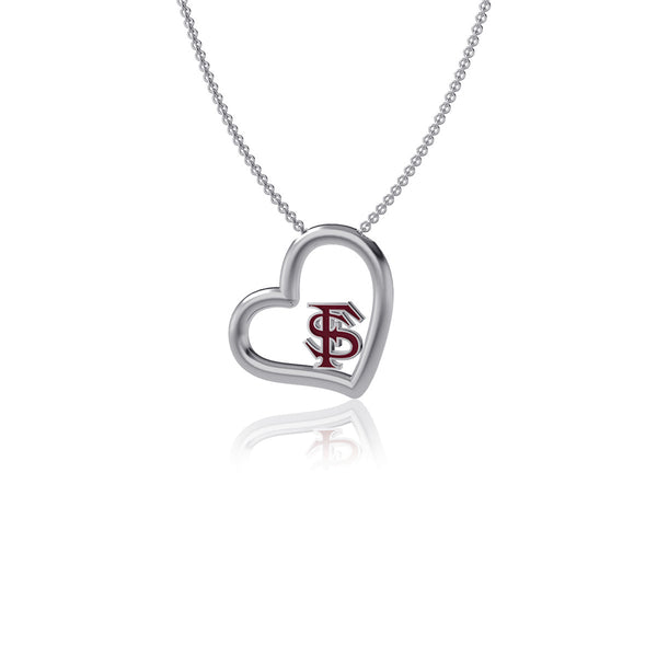 Florida State University Heart Necklace - Enamel