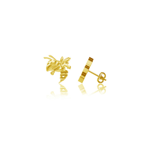 Georgia Tech Post Earrings - Gold Plated