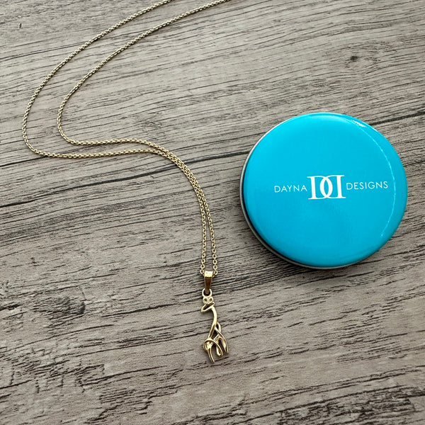 Giraffe Pendant Necklace - Gold
