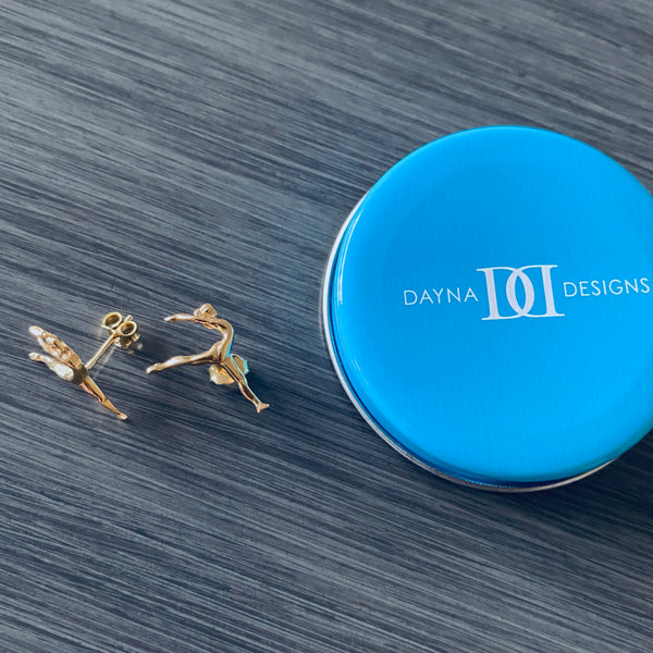 Gymnastics Stud Earrings - Gold