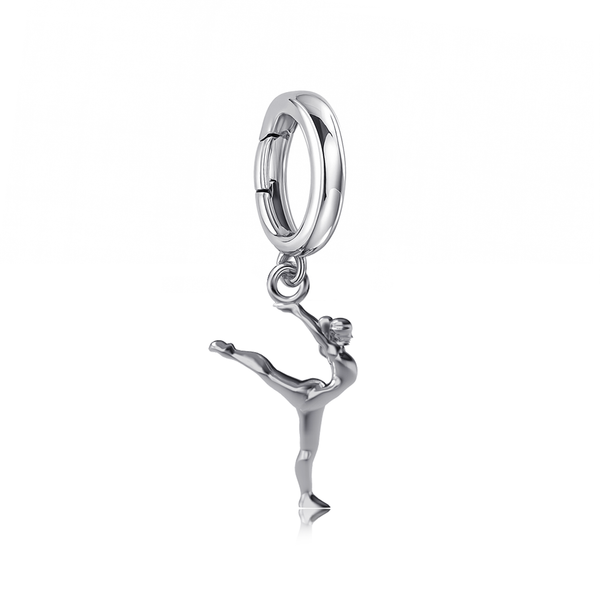 Gymnastics Bracelet Charm - Silver