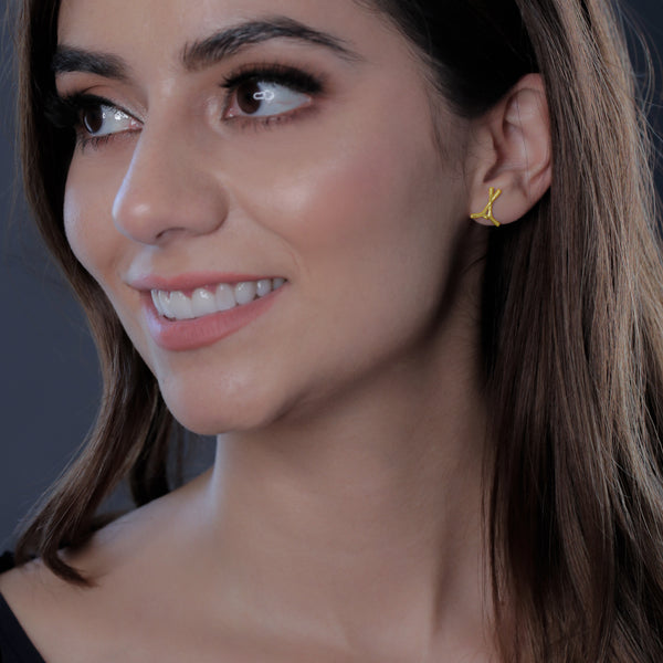 Hockey Stud Earrings - Gold