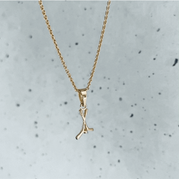 Hockey Pendant Necklace - Gold