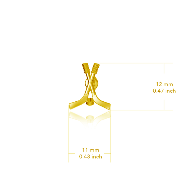 Hockey Pendant Necklace - Gold