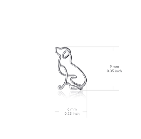 Labrador Silhouette Post Earrings - Silver