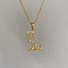 Labrador Silhouette Pendant Necklace - Gold