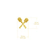 Lacrosse Sticks Stud Earrings - Gold