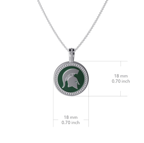 Michigan State University Coin Pendant Necklace - Enamel