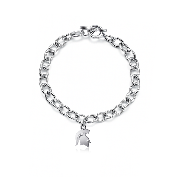 Michigan State University Link Bracelet - Silver