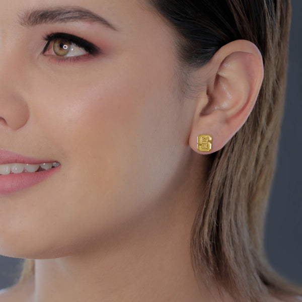 NC State University Stud Earrings - Gold