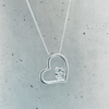 NC State University Heart Necklace - Silver