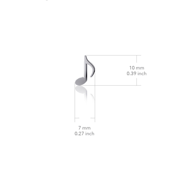 Music Note Bracelet Charm - Silver