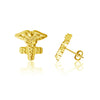 Nurse Caduceus Stud Earrings - Gold