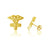 Nurse Caduceus Stud Earrings - Gold