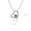 Ohio State University Heart Necklace - Silver