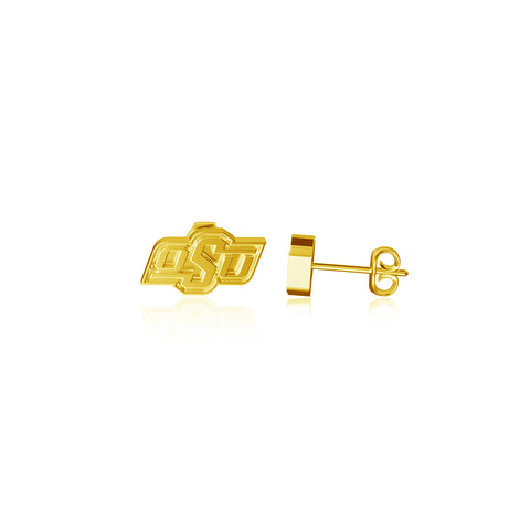 Oklahoma State Cowboys Post Earrings - Gold Plated