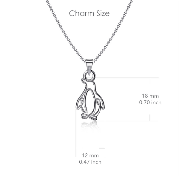 Penguin Pendant Necklace - Silver